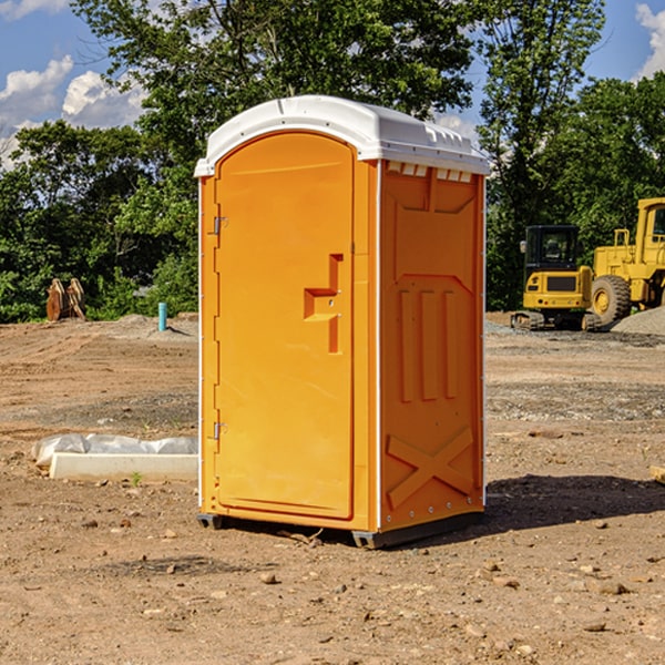 how often are the portable restrooms cleaned and serviced during a rental period in Guffey CO